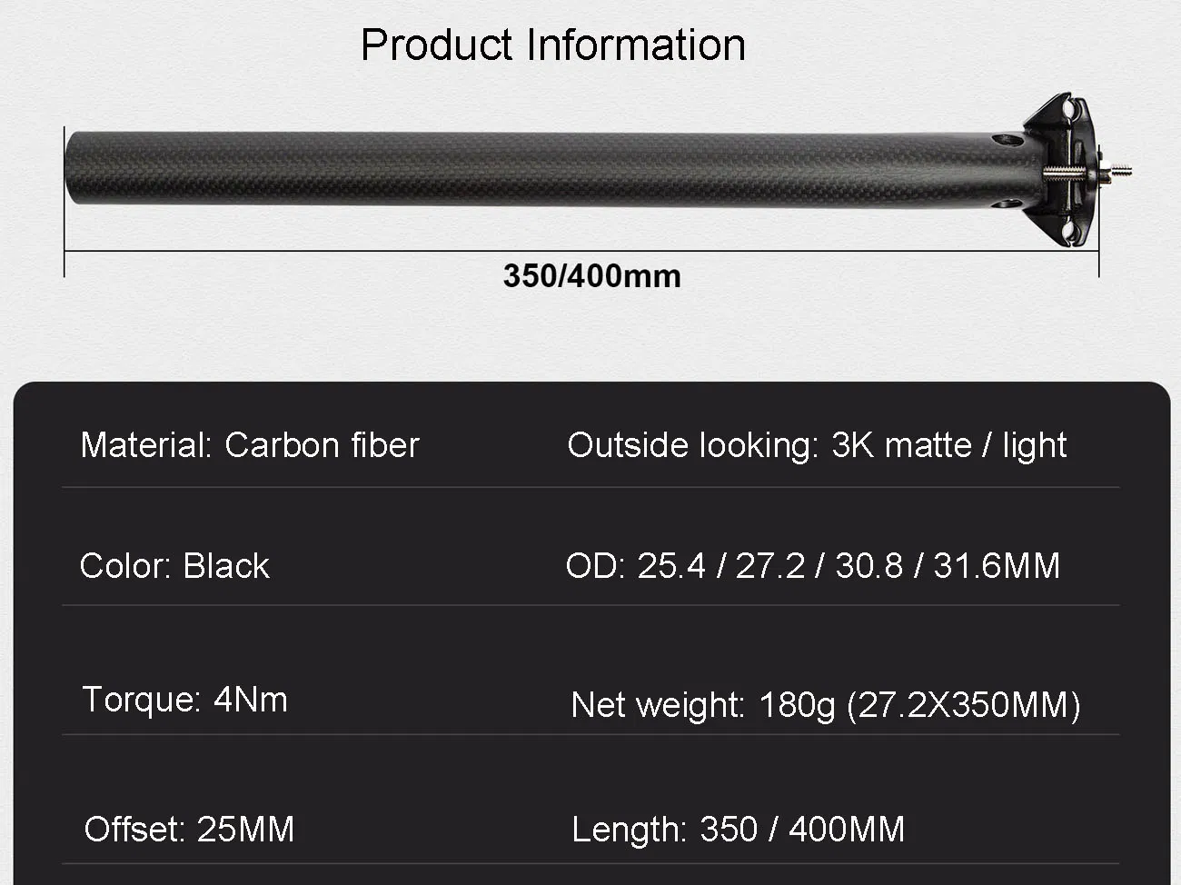 Giclibi Carbon Seat Post MTB Road Bike Seatpost Drop Handle Bar