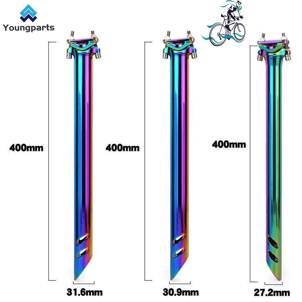 Youngparts Aluminum Alloy Bike Adjustable Seatpost, Bicycle Shock Absorber Seat Post Bicycle Seat Tube